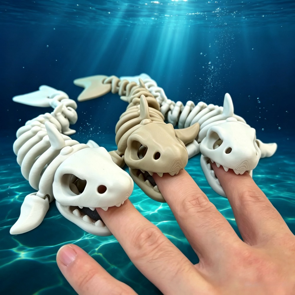 Aquarium Fish Only - Szkielet rekina, dekoracja do akwarium, ruchoma