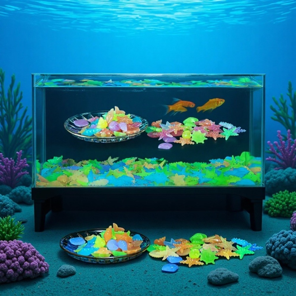 Aquarium Fish Only - Świecące, luminousowe kamienie oceaniczne, fluorescencyjne muszle